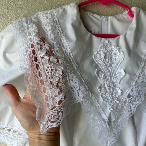 Vintage Gunne Sax Jessica McClintock Size 7 Lace Dress - Picture 5 of 9